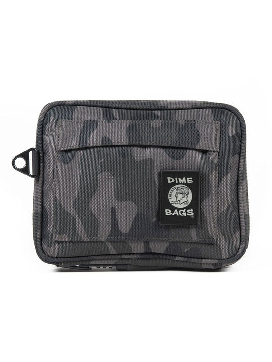 DIME BAGS Smell-proof Boss with Lock Padded Pouch with Activated Carbon Technology | 3-Digit Combo Lock | Low-Profile, Sleek Design (8 Inch, Camo)