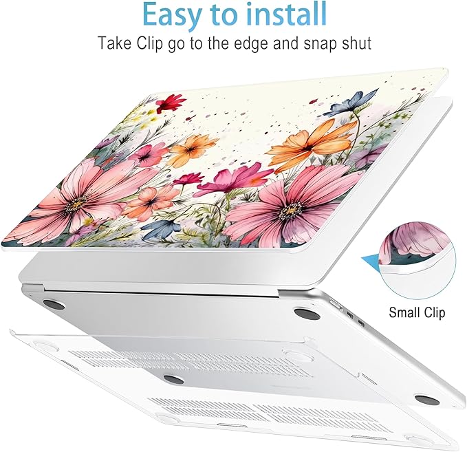 Mektron for 2026 MacBook Air 13-inch M5 Laptop Case A3449 with 13.6-inch Liquid Retina Display Fits 2025 A3240 M4 2024 A3113 M3 2023 A2681 M2 Printed Shell for MacBook Air 13.6", Colorful Floral