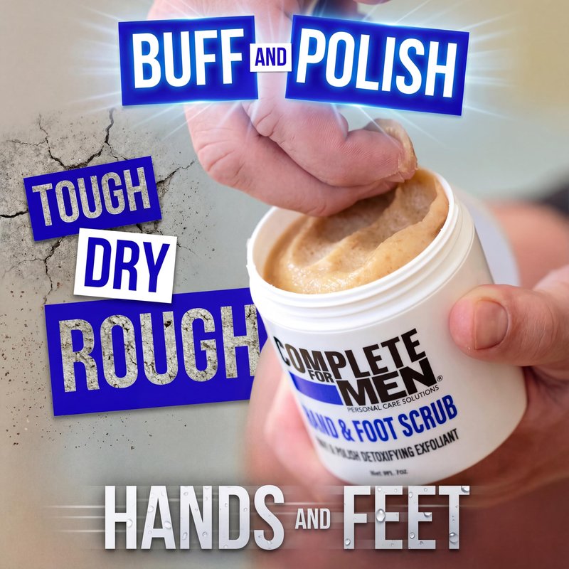 COMPLETE FOR MEN - Hand and Foot Scrub: Exfoliating Feet, Hand Exfoliant, Sugar Scrub for Dry Skin, Moisturizing Rough Skin Remover, Ideal for Hands and Feet Care, Scrub for Men