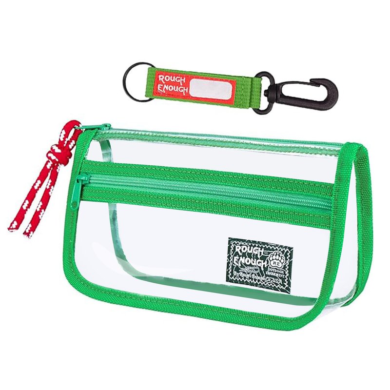Rough Enough Clear TSA Approved Toiletry Bag Small Travel Makeup Case Organizer Pouch with Zipper for Women Men