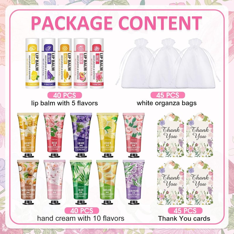 Bulk Lip Balm and Hand Cream Set - 40 Pack | Perfect Teacher Appreciation, Graduation, and Wedding Favors
