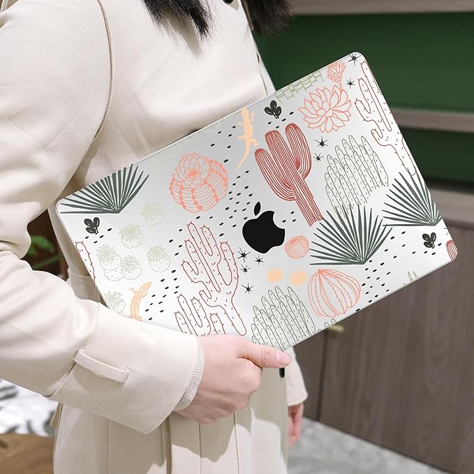MEEgoodo Case for M5/M4/M3/M2 MacBook Air 13 inch 2026 2025 2024 2022, Fit Model A3449/A3240/A3113/A2681, Case Compatible with MacBook Air 13.6-inch, Cacti