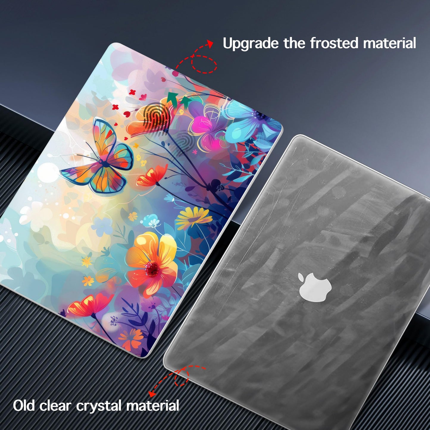 Lepeoac Case for MacBook Pro 16 inch Case 2026-2021 | M5 A3429 A3428 M4 M3 M2 M1 Pro/Max | Protective Hard Shell Laptop Cover with Screen Protector & Keyboard Cover | Flowers & Butterflies