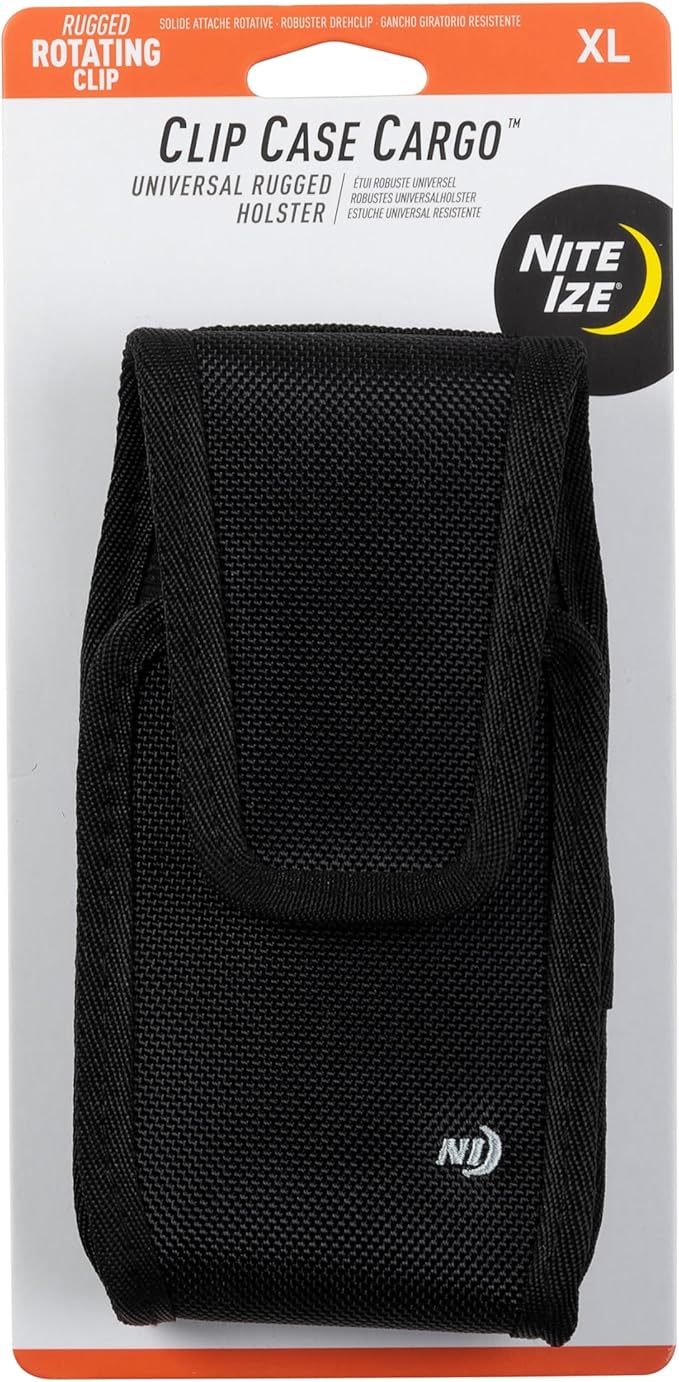 Nite Ize Clip Case Cargo Universal Rugged Holster - Belt Clip Phone Case for Easy Access - Heavy Duty & Protective - Multi-Purpose - Durable Design - Vertical, XL