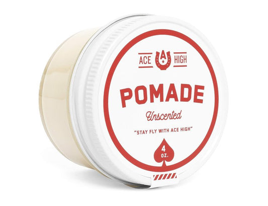 Ace High Pomade - Strong Hold, Natural Shine, Water-Based | 4oz Unscented