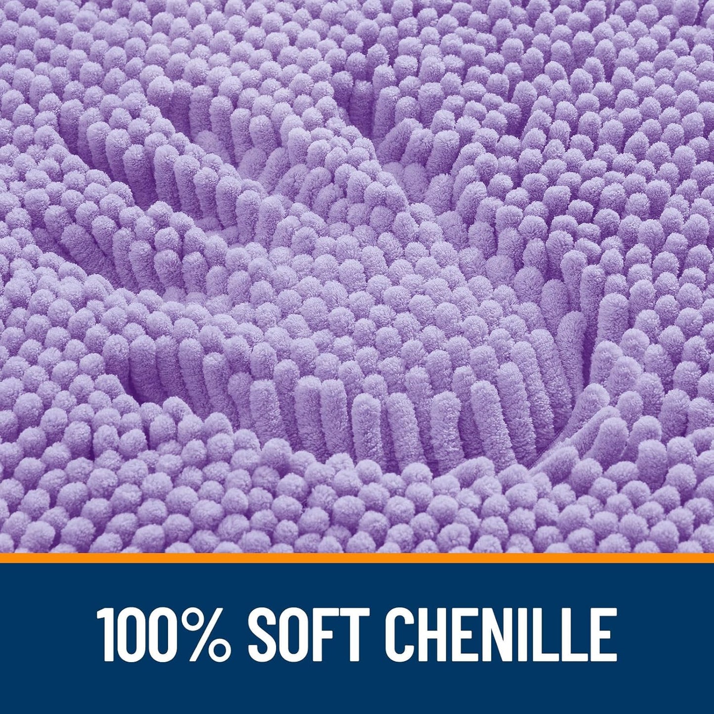 OLANLY Large Bathroom Rugs - Extra Soft Chenille Bath Mats | Quick Dry, Machine Washable, Lavender 70x46