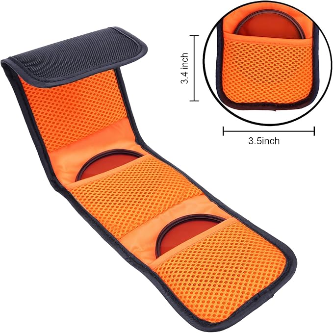 Sunmns 3 Pocket Camera Lens Filter Carry Case Bag Pouch for Filters 25 mm to 77 mm
