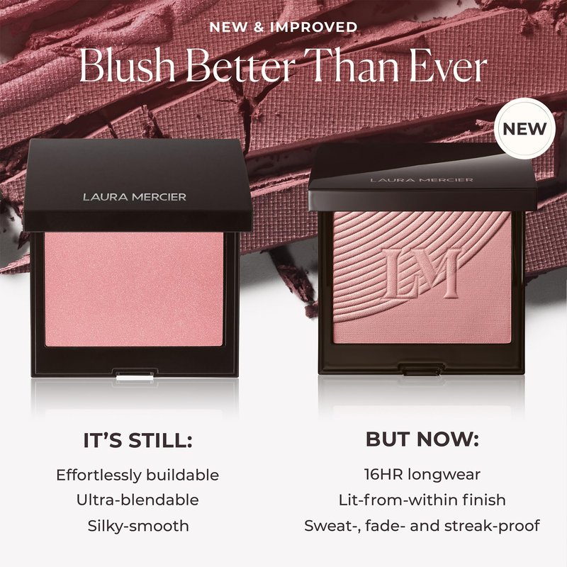 Laura Mercier Blush Color Infusion Duo, Matte & Luminous Powder Blush, Talc‑Free, 16HR Wear, Buildable Natural Finish, Passionfruit - Warm Pink
