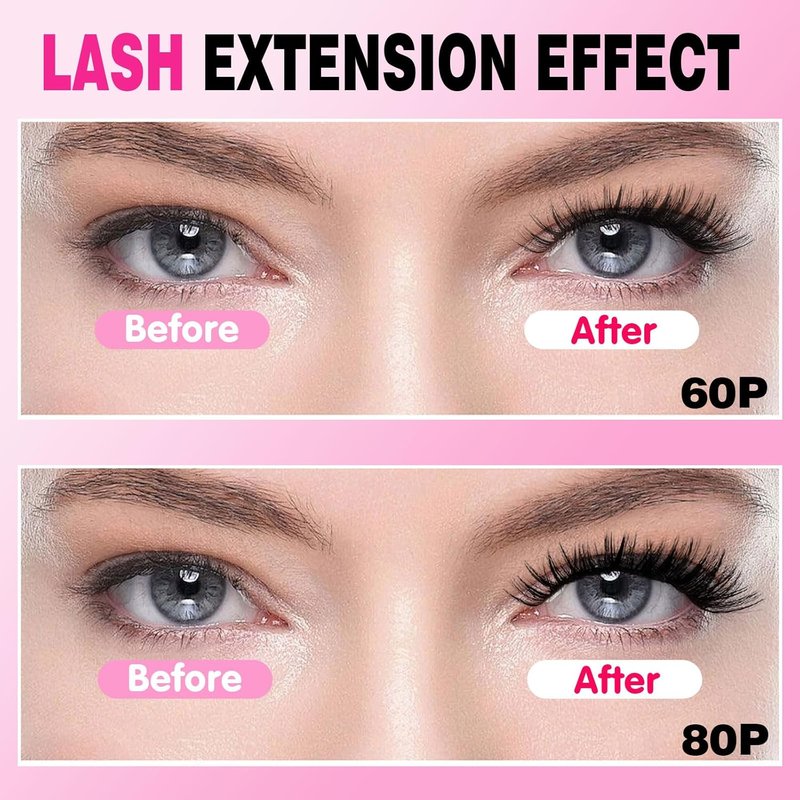 Eyelash Extension Kit - 167 Pieces DIY Individual Eyelashes | D Curl 8-16mm with Bond & Remover