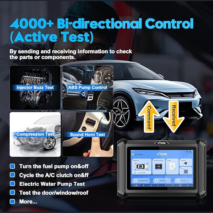 XTOOL D7W OBD2 Scanner Diagnostic Tool: 2026 Wireless Ver. of D7/D7S/D7BT, AI-Assisted Bidirectional Scan Tool with Full System Diagnostic, PMI, ECU Coding, 39+ Resets, CAN FD/DoIP, Scanner for Car