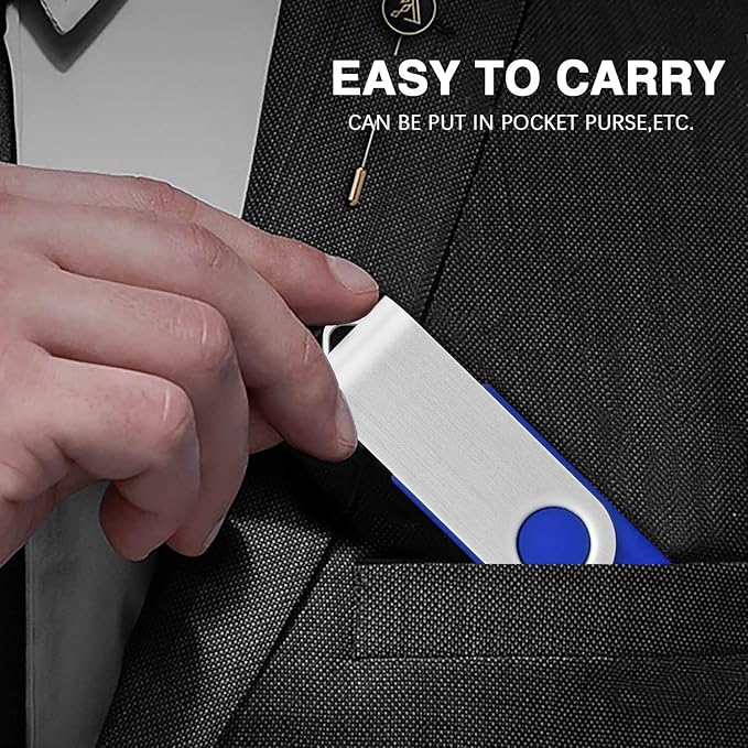 100-Pack of 1GB USB Flash Drive Bulk EASTBULL FAT32 Thumb Drive Pack (Blue)