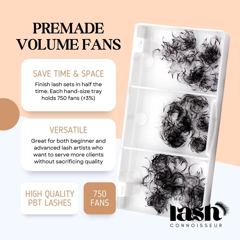 6D - D Curl 750 Fans Mixed Promade Fans Lash Extensions | TLC Lash Supplies 4D to 16D Premade Fans 7 mm to 16 mm Mixed Length Thin Base Premade Fans Eyelash Extensions (6D - D Curl, 13-14-15 mm)