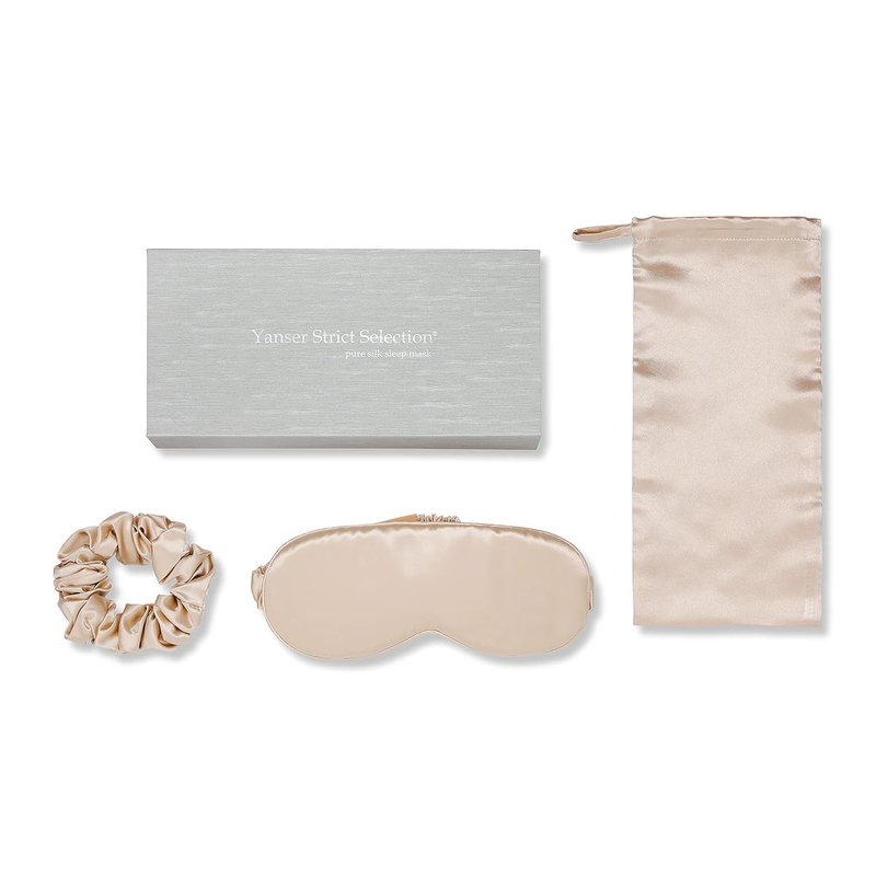 Silk Hair Scrunchies Set - 100% Mulberry Silk Sleep Mask & Hair Ties | Luxurious 22mm Gift Pack