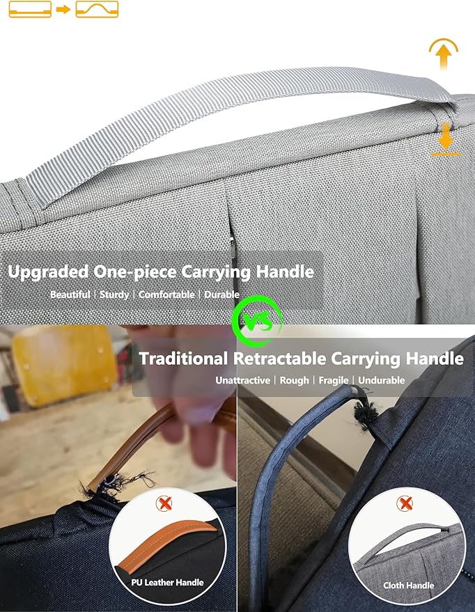 HYZUO 13.3-14 Inch Laptop Sleeve Bag for MacBook Pro 14 M5-M1 Pro/Max A3426 A3427 2026-2021, MacBook Air/Pro 13, 13.8-13.5 Surface Laptop/Book, NoteBook Case for 13" HP Dell Lenovo Asus, Light Gray