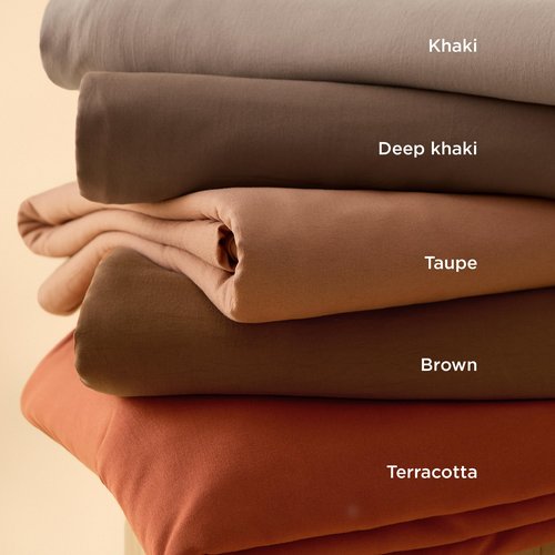 Bedsure Khaki Duvet Cover Twin/Twin XL Size - 2 Pieces Prewashed Cotton-Like Polyester Extra Soft Bedding Set, Includes 1 Twin Duvet Cover 68''x90'' with Zipper Closure & 1 Pillow Sham, No Comforter