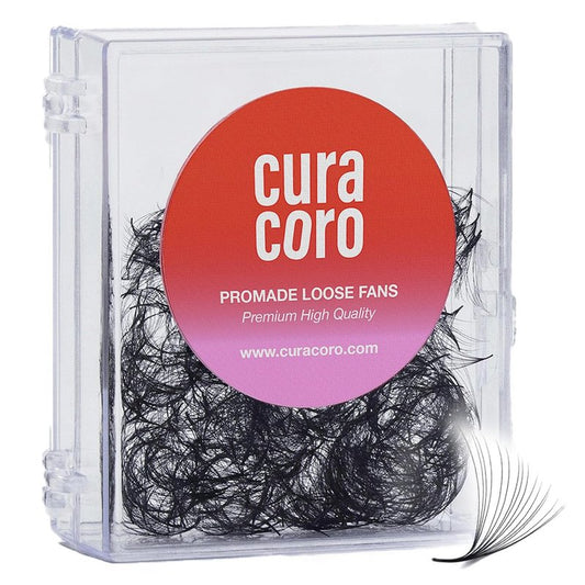 Curacoro Promade 500 Fans 10D-0.03 D Curl 12mm Length Handmade Volume Lash Fans for Long-Lasting Eyelash Extension