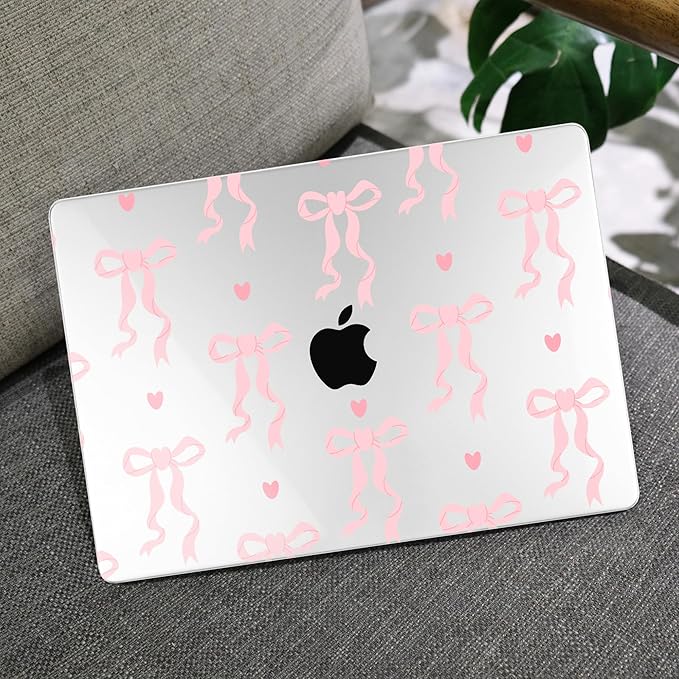 MEEgoodo Case for M5/M4/M3/M2 MacBook Air 13 inch Case 2026 2025 2024 2022, Fit Model A3449/A3240/A3113/A2681, Laptop Hard Shell Compatible with MacBook Air 13.6-inch, Trendy Bow & Hearts