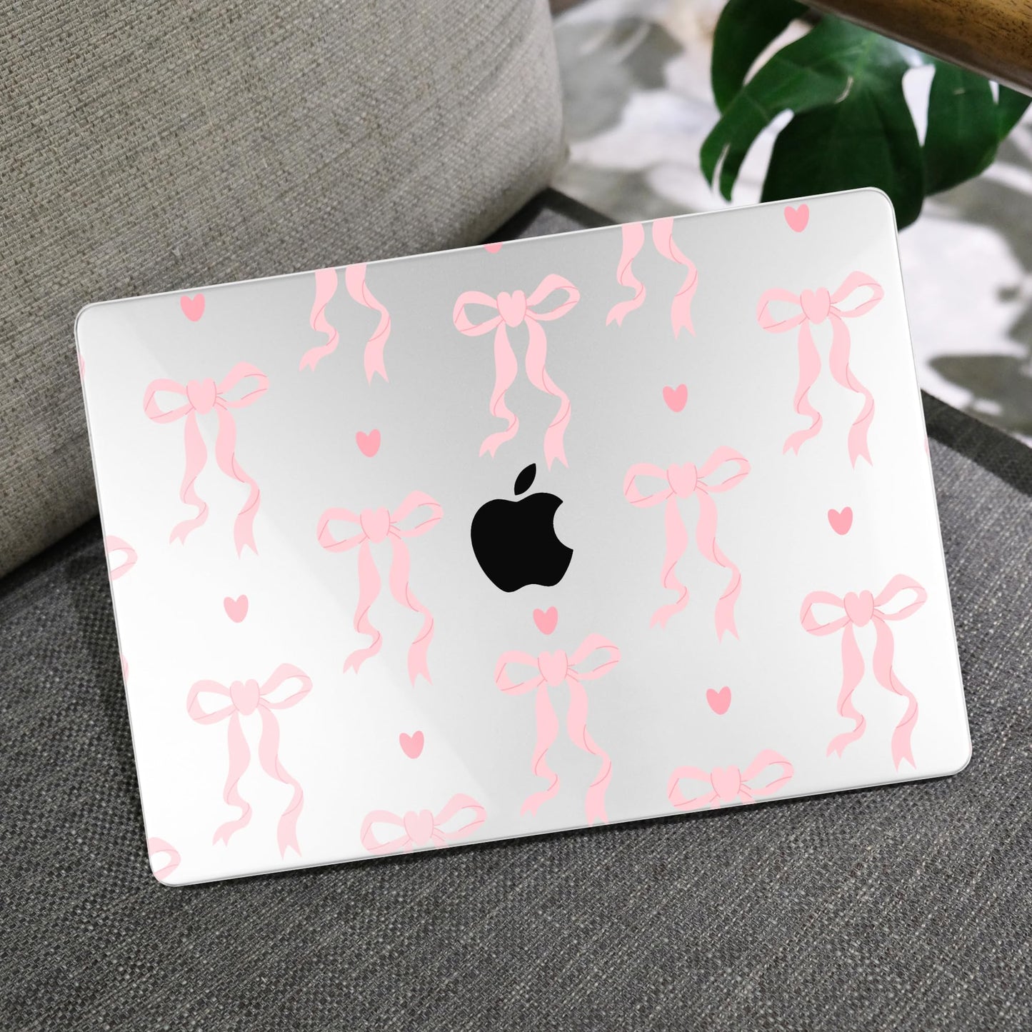 MEEgoodo for MacBook Air 13 inch Case 2021 2020 2019 2018 Released A2337 M1 A2179 A1932 with Touch ID, Plastic Hard Shell & Keyboard Cover Compatible with MacBook Air Case 13.3,Trendy Bow & Hearts