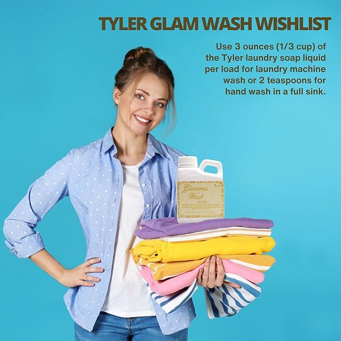 Worldwide Nutrition Bundle: Tyler Glamorous Wash Wishlist Scent Fine Laundry Liquid Detergent - Hand and Machine Washable - 4 oz, 112-gram Container and Multi-Purpose Key Chain