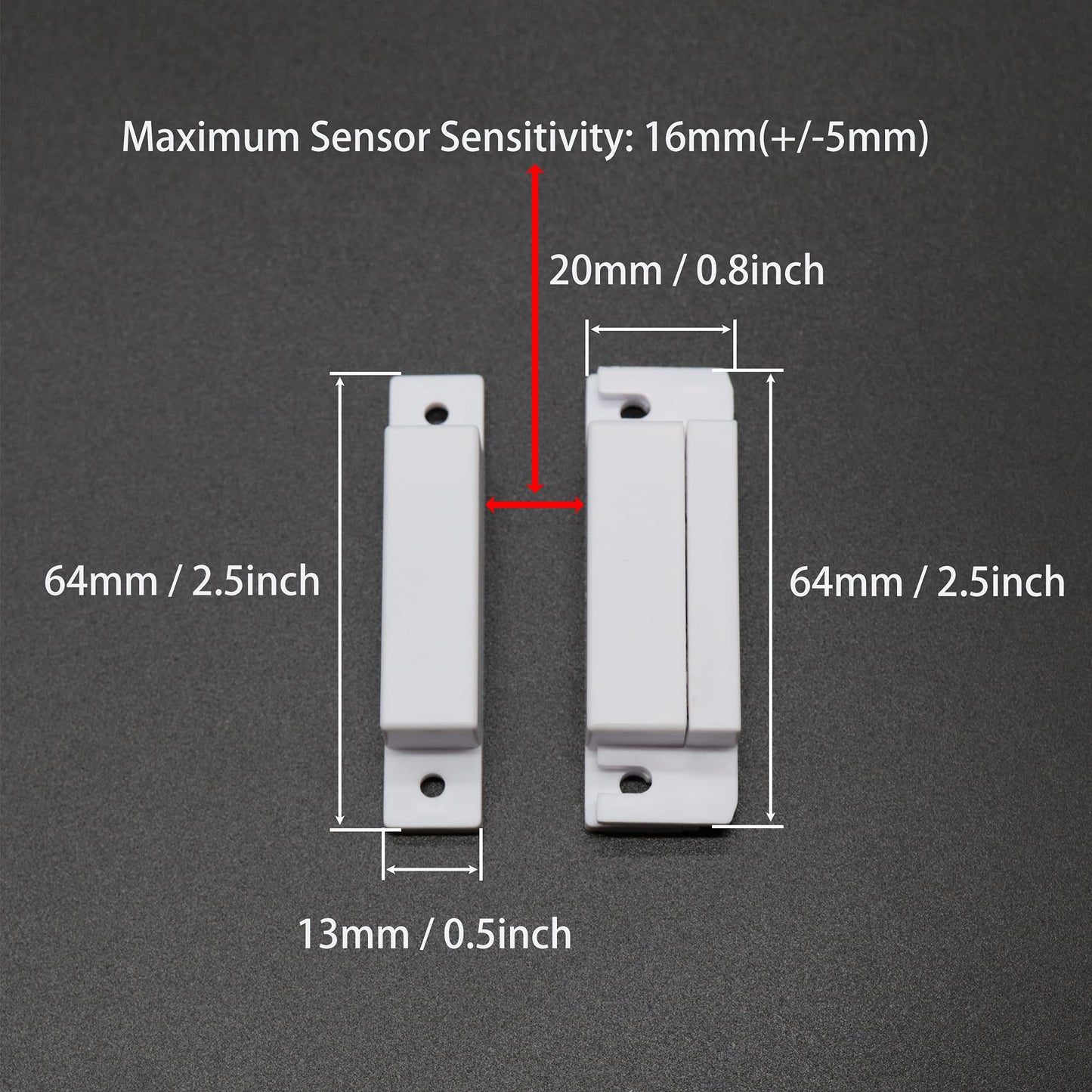 VictorsHome Magnetic Reed Switch NC Surface Mount Wired Door Window Contact Sensor with Cover for Home Security and Burglar Alarm Systems MC-31 5pcs