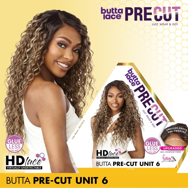 Sensationnel Butta Lace Precut Wigs - Unit 6 Glueless Extra Wide 5 Inch Deep Parting Synthetic Pre Tweezed Smaller Knot Hairline (TH2/COPPER)