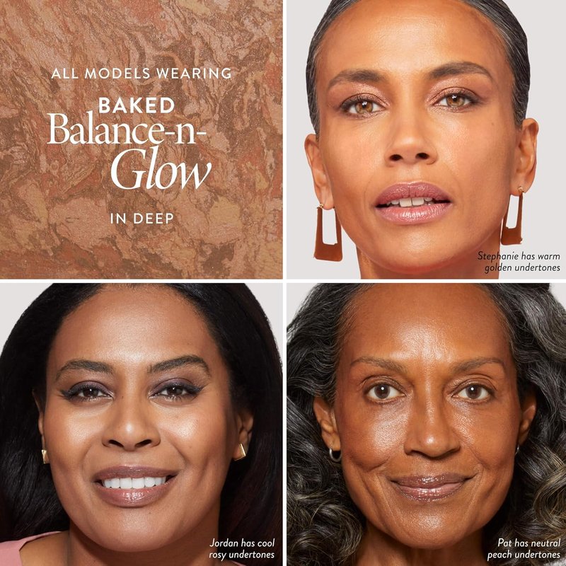 Laura Geller Baked Balance-N-Glow Foundation - Deep - Buildable Sheer to Light Coverage, Satin Finish