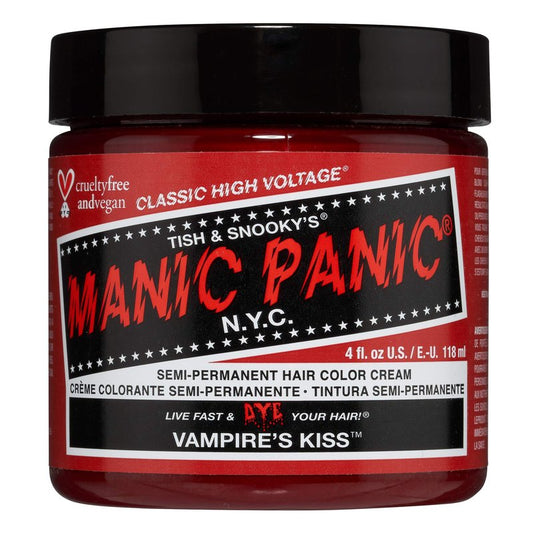MANIC PANIC Classic Vampire's Kiss Semi Permanent Hair Color - Medium Red Hair Dye for Women & Men That Lasts 4-6 Weeks - Vegan, Ammonia & Cruelty-Free - Create & Mix Custom Shades (4oz)