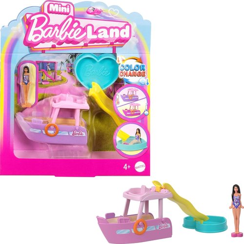 Barbie Mini BarbieLand Playsets - Dream Boat Toy Vehicle with Color-Change Surprise & 1.5-Inch Doll