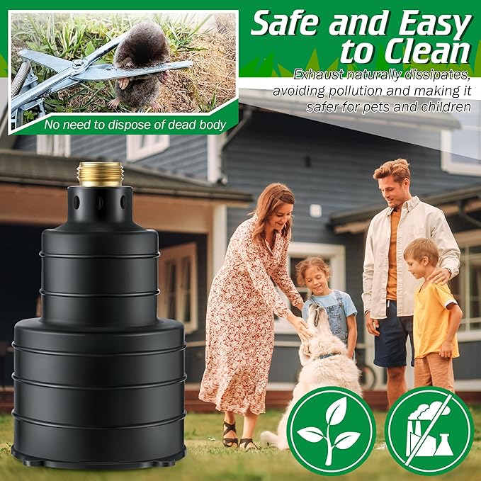 Qualirey Pest Control Exhaust Pipe Attachment with 50ft Stainless Steel Garden Hose, Transport Exhaust from Car to Underground for Killing Outdoor Rodents Such as Moles, Gophers