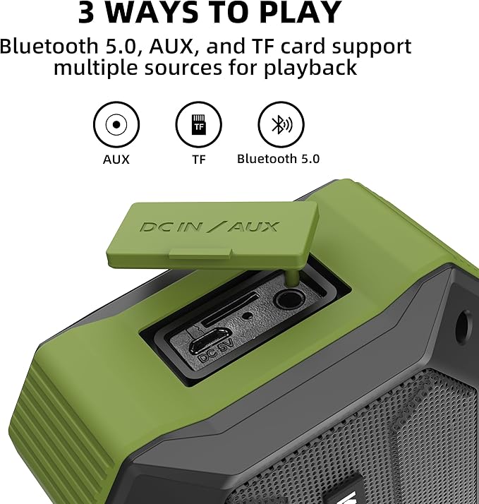 KAYINUO JIAYINNUOXIN Portable Bluetooth Speaker with IPX7 Waterproof 5W Small Wireless Speakers with TWS Pairing,TF Card/AUX,12 Hours Playtime for Outdoor,Camping,Bathroom,Travel,Beach Use,Gift Ideas