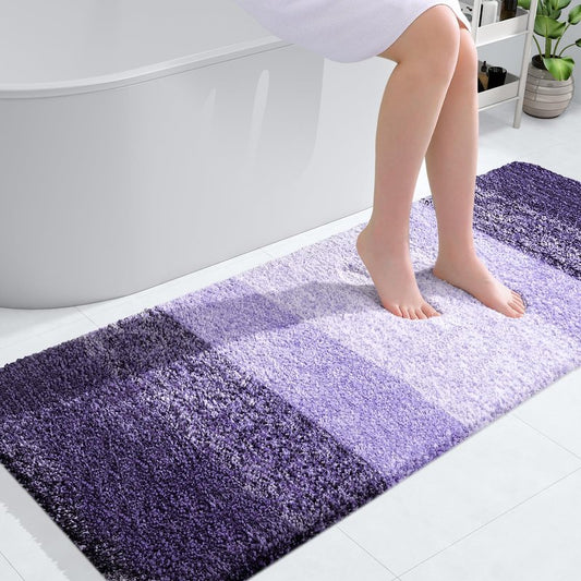 OLANLY Large Bathroom Rugs Mat 45x27, Extra Soft Absorbent Microfiber Bath Rugs, Rubber Backing, Quick Dry, Machine Washable Bath Mat for Bathroom Floor, Tub and Shower, Home Decor Accessories, Violet