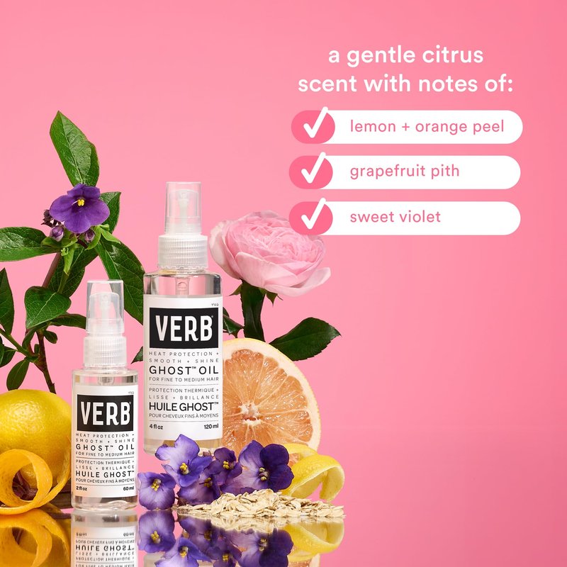 VERB Ghost Oil, 4 fl oz- Weightless Hair Oil for Fine to Medium Hair – Smooths Frizz, Adds Shine – No Parabens, Gluten or Harmful Sulfates, (Pack of 2)