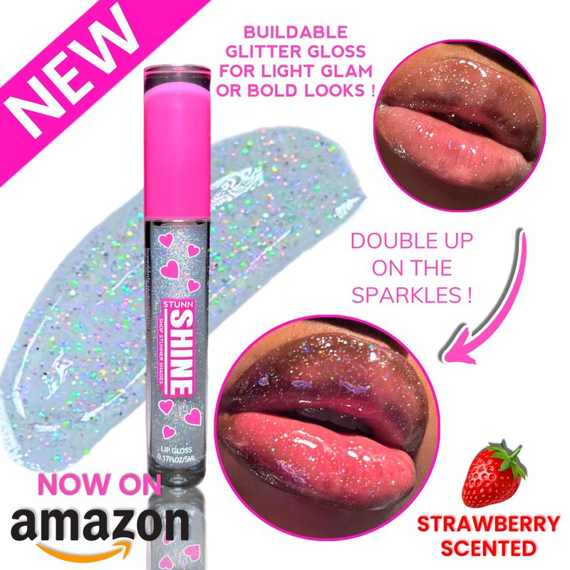 Shop Stunner Shades | Stunn Shine, Glittery Holographic Lip Gloss For A Sparkly Finish, Infused With Coconut Oil, Vegan & Cruelty-free, (Glittery Clear, 0.15 Fl Oz)