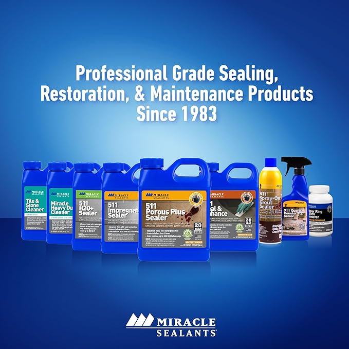 Miracle Sealants Miracle Heavy Duty Tile & Stone Cleaner, Grout Haze Remover, Non-Acidic, Quart, 6 Pack
