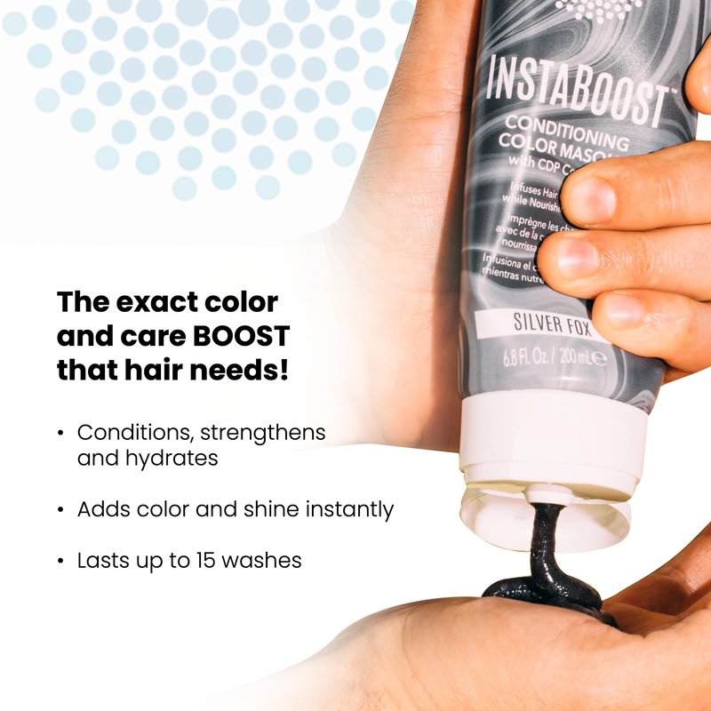 ALOXXI InstaBoost Conditioning Color Mask in Silver Fox, Deposits Silver Color and Deeply Conditions Hair, 6.8 Fl Oz