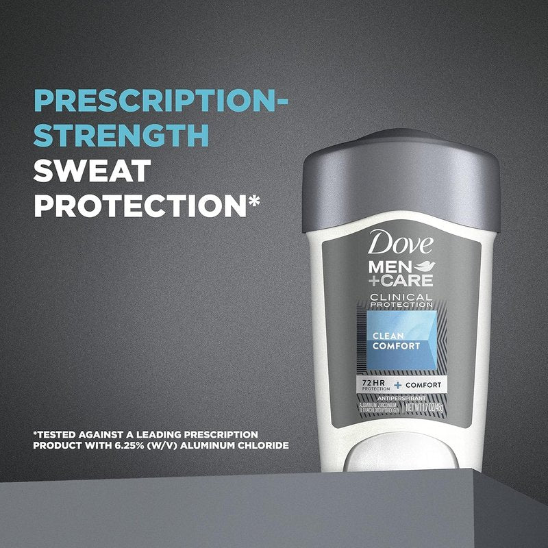 Dove Men + Care Clinical Protection Antiperspirant Deodorant Solid Clean Comfort 1.70 oz (Pack of 5)
