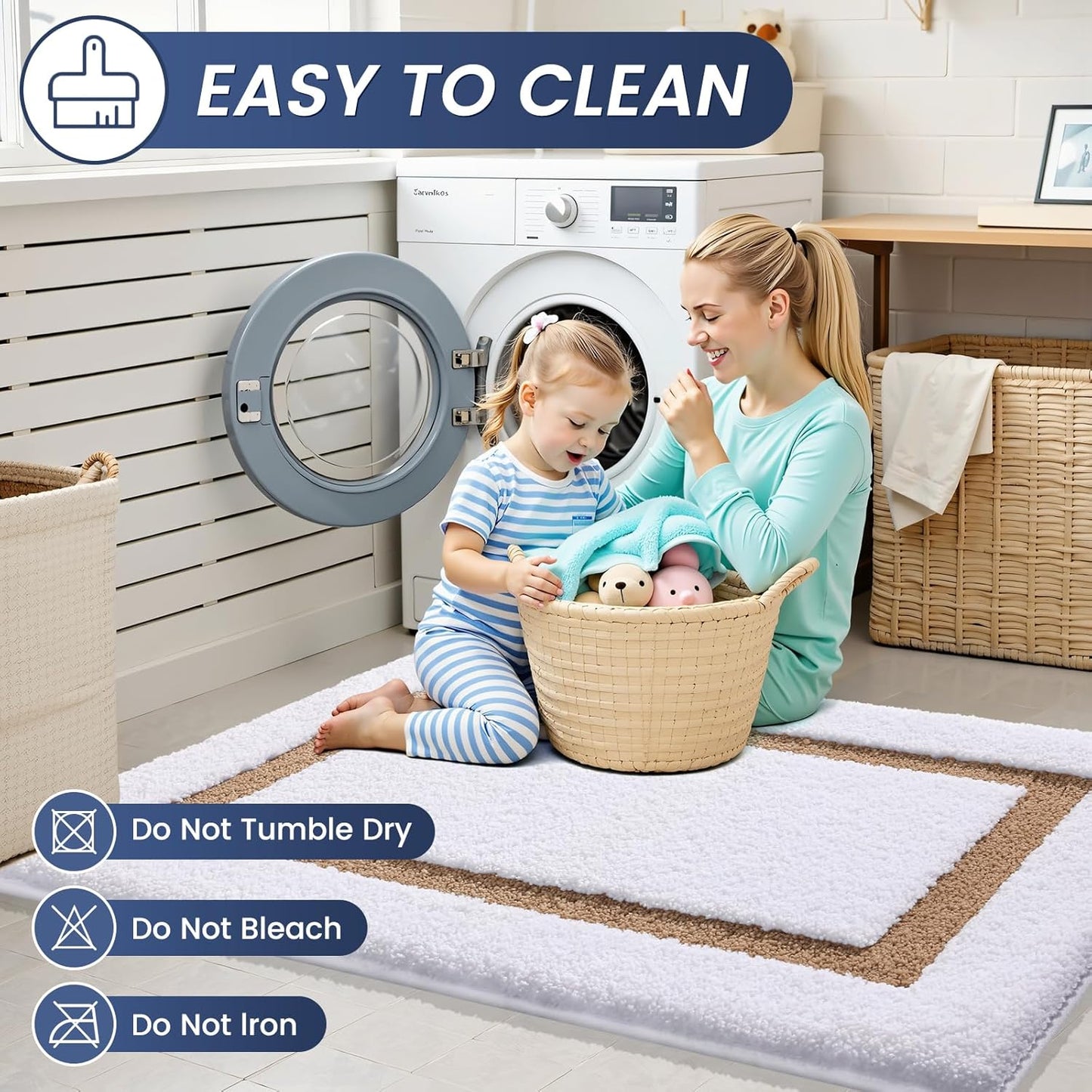 OLANLY Bathroom Rugs - Extra Soft Microfiber Mat | Quick-Dry, Machine Washable, 32x20, Brown