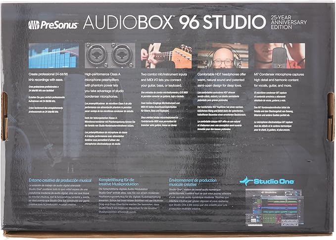 PreSonus AudioBox USB 96 25th Anniversary Studio Recording Package