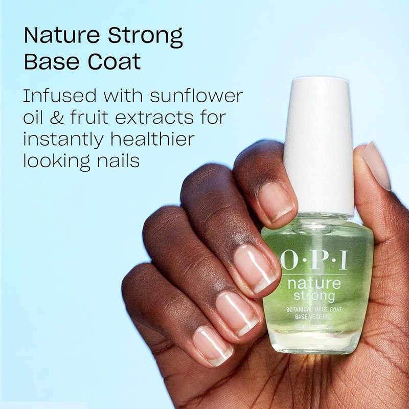OPI Nature Strong 3-Step Nail Care System - Botanical Base & Top Coat, Vegan Colors | Eco-Friendly, High Shine