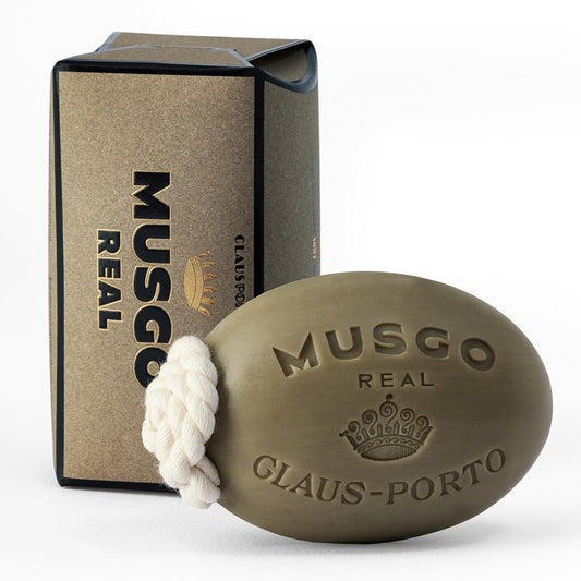 Claus Porto - Musgo Real 1887 Soap on a Rope | Woody Scent with Lemon | Walnut Oil + Vegetable Oil Base | Rich, Smooth, Creamy Body Soap for Men + Women | Handcrafted, Long Lasting (190g | 6.7 oz)
