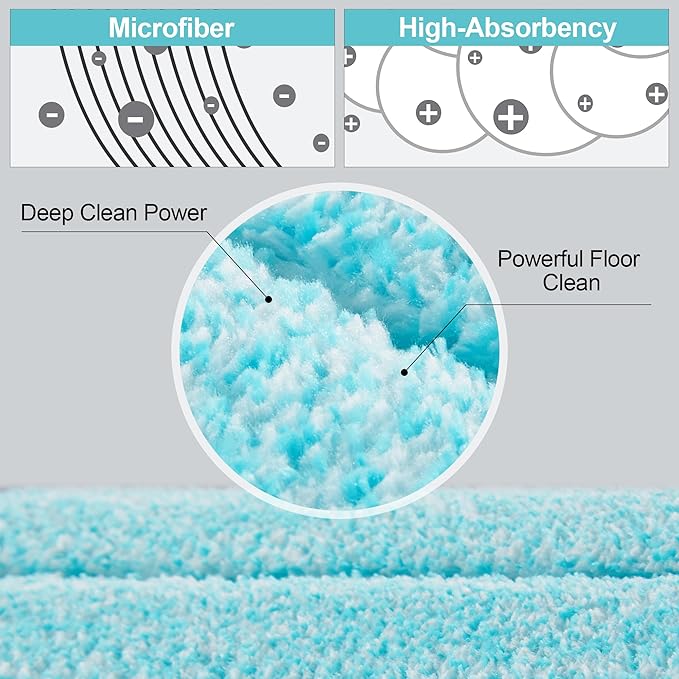 JOYMOOP 18 Inch Dust Mop for Hardwood Floors, Heavy Duty Industrial Wet Dry Mops with Telescopic Handle, Includes 5 Microfiber Mop Pads - Blue-Grey