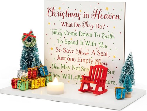 Haooryx Christmas In Heaven Chair Table Decoration - 21Pcs Memorial Candle Holders & Ornaments
