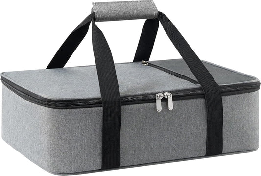 Skiennix Insulated Casserole Carrier - Versatile Hot & Cold Food Tote for Potlucks | Fits 9"x13" Dish - Grey
