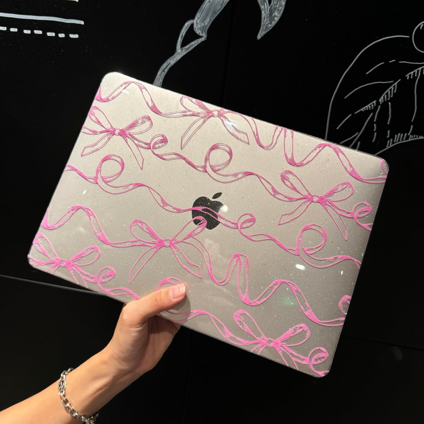 MecBevia Compatible with 2026 M5 MacBook Air 13 inch Case 2026 2025 2024-2022 M5 A3449 M4 A3240 M3 A3113 M2 A2681, Keyboard Cover, Screen Protector, Webcam Cover & Type-C OTG, Sparkly Bows