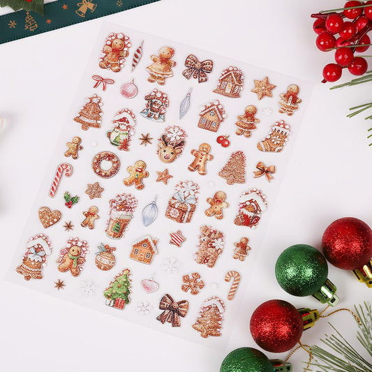 Keluna New Year Nail Stickers - 3 Sheets Happy New Year 2026 Nail Art Sticker, Glitter Gold Christmas Nail Decals, 5D Fireworks Champagne Eve Nail Decal Designs for Women Girls Manicure Decoration