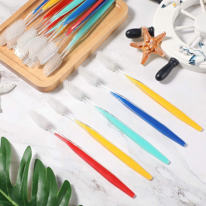 200 Pcs Disposable Travel Toothbrush Set - Medium Soft Bristles, Individually Wrapped for Adults | Perfect for Hotels & Travel