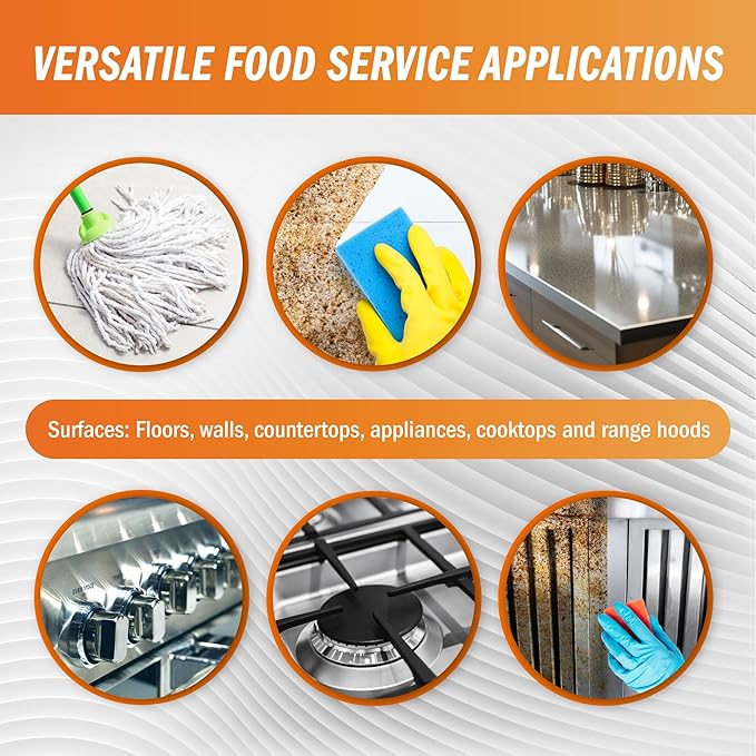 Degreaser Concentrate - Heavy Duty - Makes 256 Gallons of Cleaner- Commercial Kitchen Strength - Removes Tough grease, Grime and Food Soils - Restaurant Floor Degreaser
