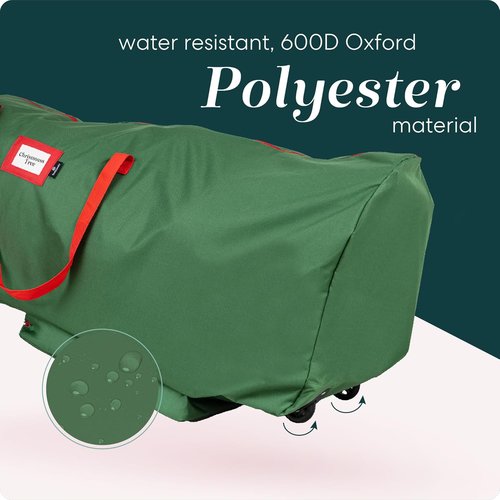 Handy Laundry Rolling Tree Storage Bag - Zippered Protection for 9-Foot Christmas Tree | Easy Transport with Wheels