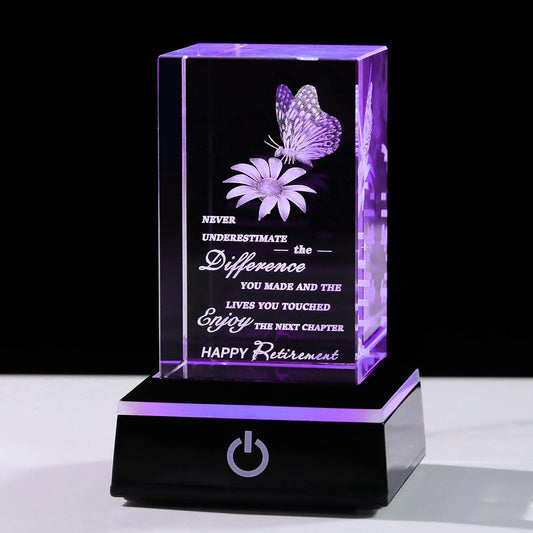 Skiennix 3D Crystal Retirement Gift - Unique Farewell Keepsake for Coworkers & Bosses | Perfect for Nurses & Teachers