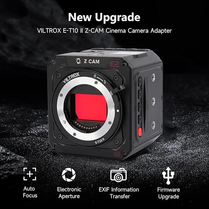 VILTROX E-T10 II Lens Mount Adapter Converter Compatible with Sony E Mount Lens to Z-CAM E2-M4 and E2-S6 Cinema Cameras